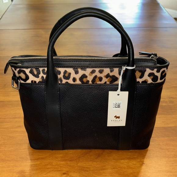 RADLEY LONDON MAPLELOMWAY BAG 2-Way Handbag Crossbody NWT Black Pebble Leather🖤 - Picture 4 of 17